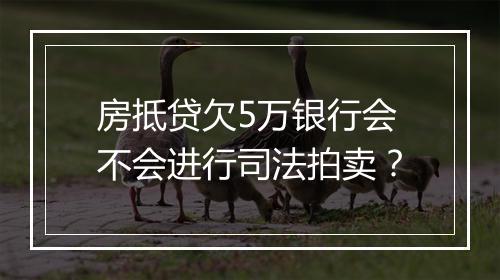 房抵贷欠5万银行会不会进行司法拍卖？