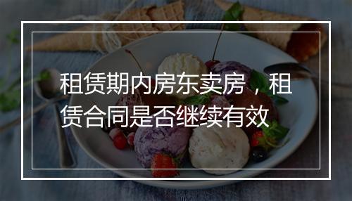 租赁期内房东卖房，租赁合同是否继续有效
