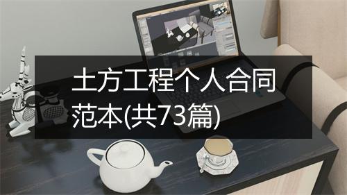 土方工程个人合同范本(共73篇)