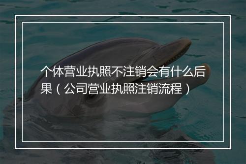 个体营业执照不注销会有什么后果（公司营业执照注销流程）