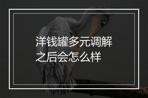 洋钱罐多元调解之后会怎么样