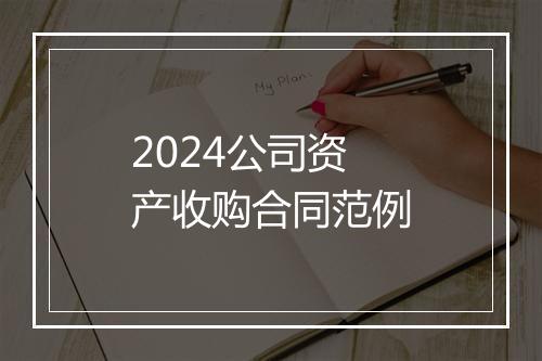 2024公司资产收购合同范例