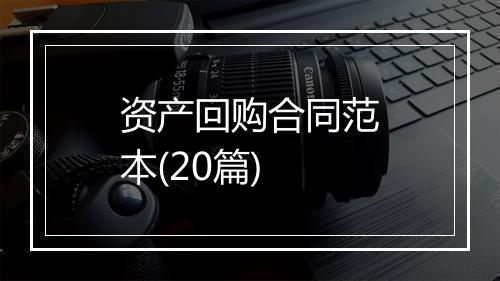资产回购合同范本(20篇)