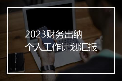 2023财务出纳个人工作计划汇报
