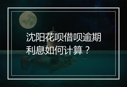 沈阳花呗借呗逾期利息如何计算？