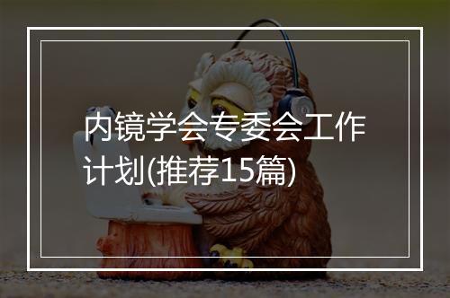 内镜学会专委会工作计划(推荐15篇)