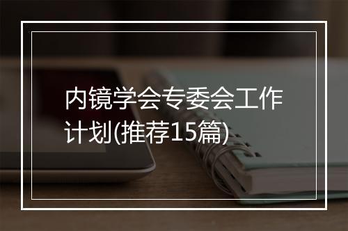 内镜学会专委会工作计划(推荐15篇)