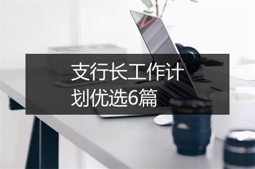 支行长工作计划优选6篇