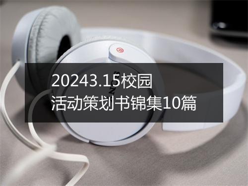 20243.15校园活动策划书锦集10篇
