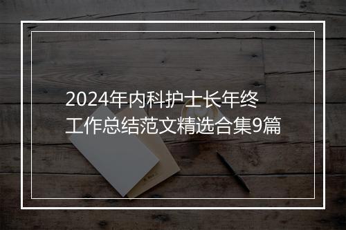 2024年内科护士长年终工作总结范文精选合集9篇