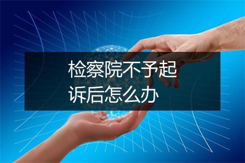 检察院不予起诉后怎么办