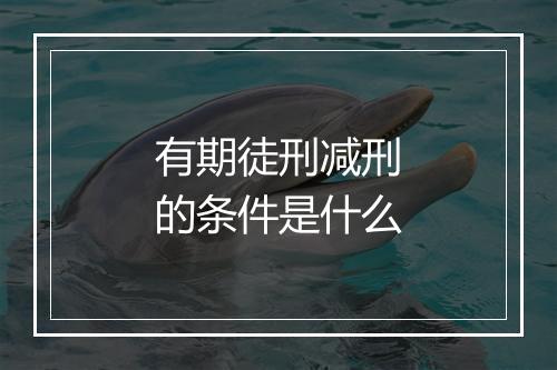 有期徒刑减刑的条件是什么