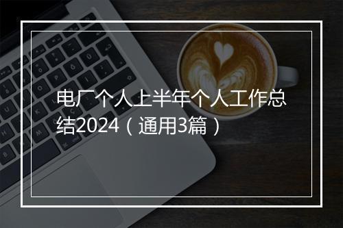 电厂个人上半年个人工作总结2024（通用3篇）