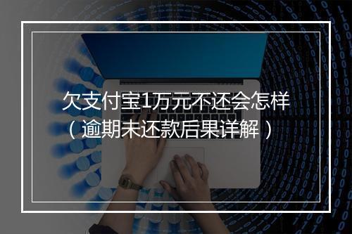 欠支付宝1万元不还会怎样（逾期未还款后果详解）