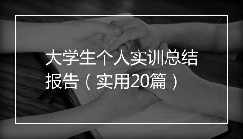 大学生个人实训总结报告（实用20篇）