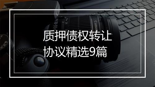 质押债权转让协议精选9篇