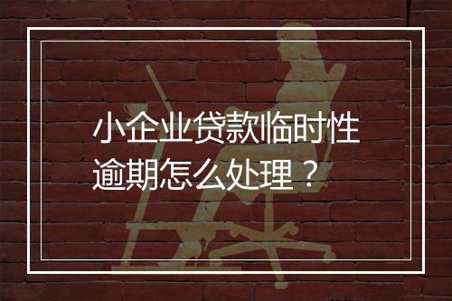 小企业贷款临时性逾期怎么处理？