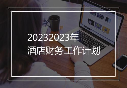 20232023年酒店财务工作计划