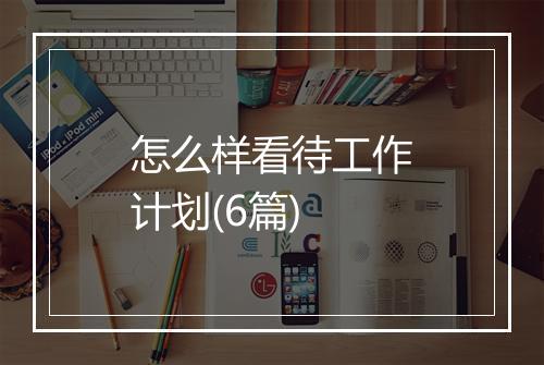 怎么样看待工作计划(6篇)