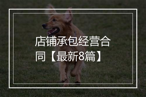 店铺承包经营合同【最新8篇】