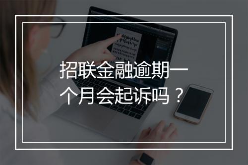 招联金融逾期一个月会起诉吗？