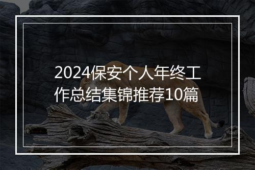 2024保安个人年终工作总结集锦推荐10篇
