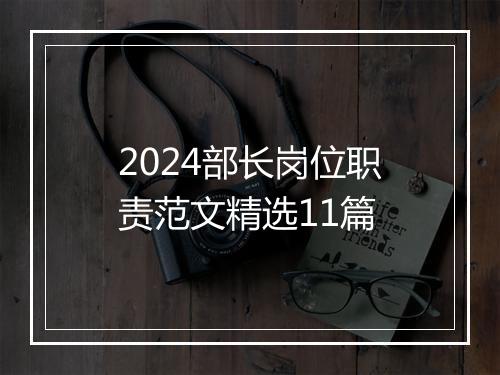 2024部长岗位职责范文精选11篇