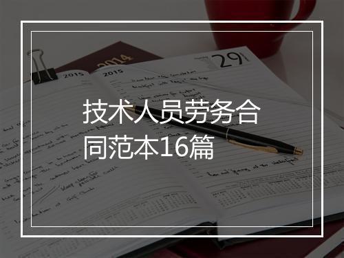 技术人员劳务合同范本16篇