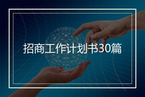 招商工作计划书30篇