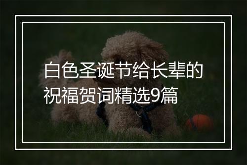 白色圣诞节给长辈的祝福贺词精选9篇