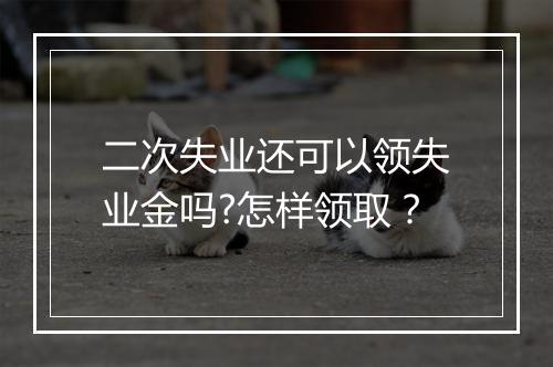 二次失业还可以领失业金吗?怎样领取？
