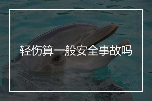 轻伤算一般安全事故吗