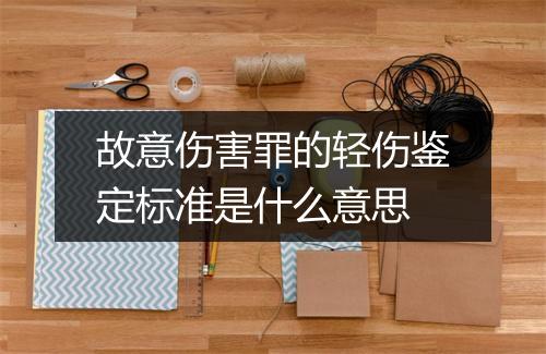 故意伤害罪的轻伤鉴定标准是什么意思