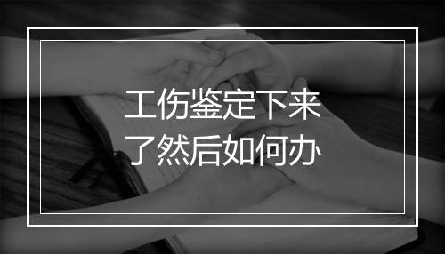 工伤鉴定下来了然后如何办