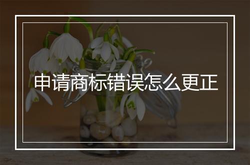 申请商标错误怎么更正