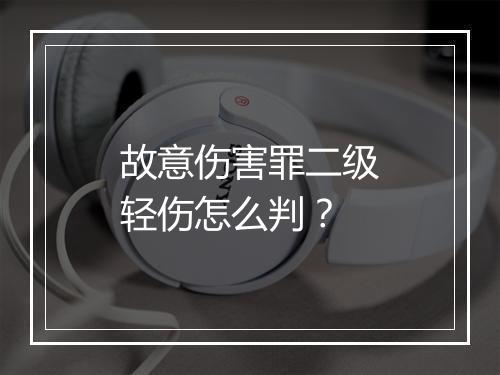 故意伤害罪二级轻伤怎么判？