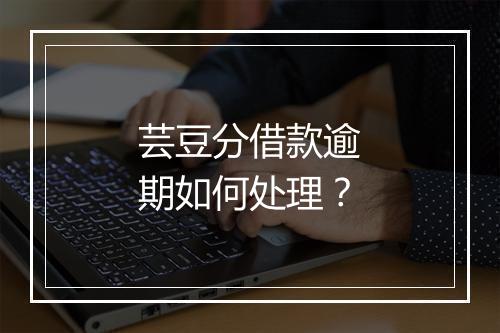 芸豆分借款逾期如何处理？
