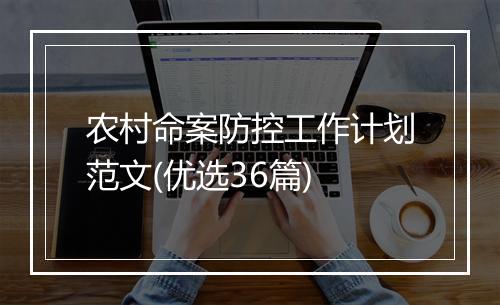 农村命案防控工作计划范文(优选36篇)