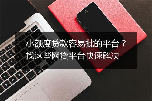 小额度贷款容易批的平台？找这些网贷平台快速解决