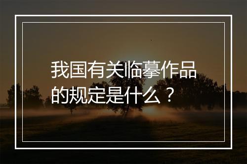 我国有关临摹作品的规定是什么？