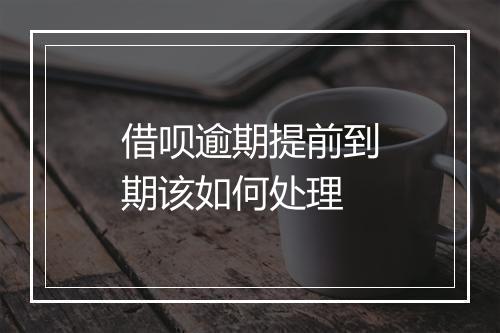 借呗逾期提前到期该如何处理