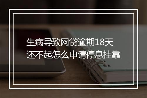 生病导致网贷逾期18天还不起怎么申请停息挂靠
