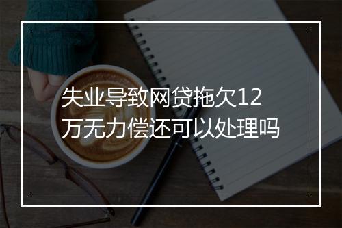 失业导致网贷拖欠12万无力偿还可以处理吗