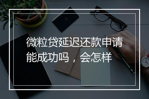 微粒贷延迟还款申请能成功吗，会怎样