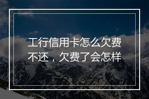 工行信用卡怎么欠费不还，欠费了会怎样
