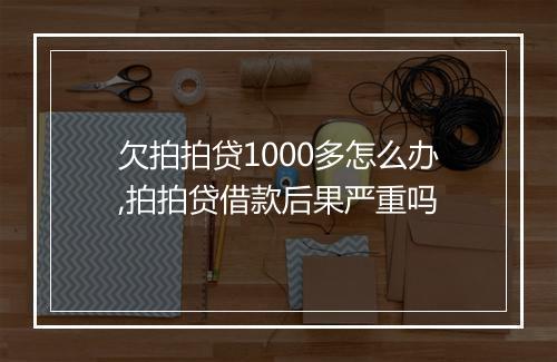 欠拍拍贷1000多怎么办,拍拍贷借款后果严重吗