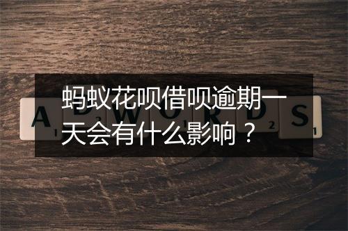 蚂蚁花呗借呗逾期一天会有什么影响？