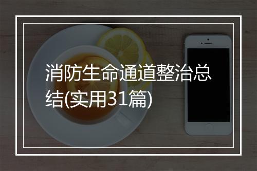 消防生命通道整治总结(实用31篇)