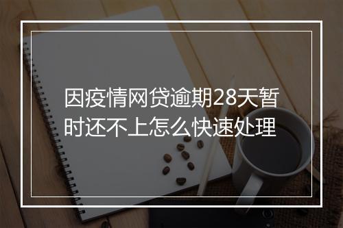 因疫情网贷逾期28天暂时还不上怎么快速处理