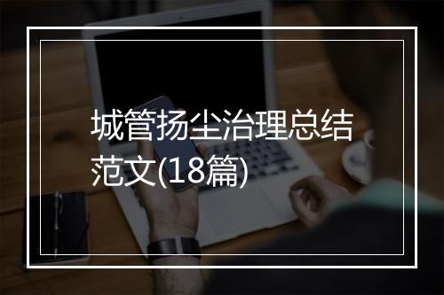 城管扬尘治理总结范文(18篇)